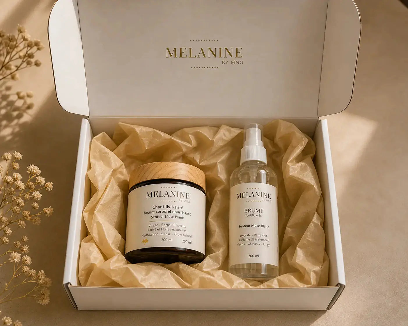 Coffret cadeau cosmétique MELANINE by MNG 