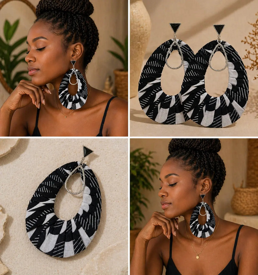 Boucles d’oreilles longues en wax MELANINE BY MNG