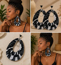 Boucles d’oreilles longues en wax MELANINE BY MNG