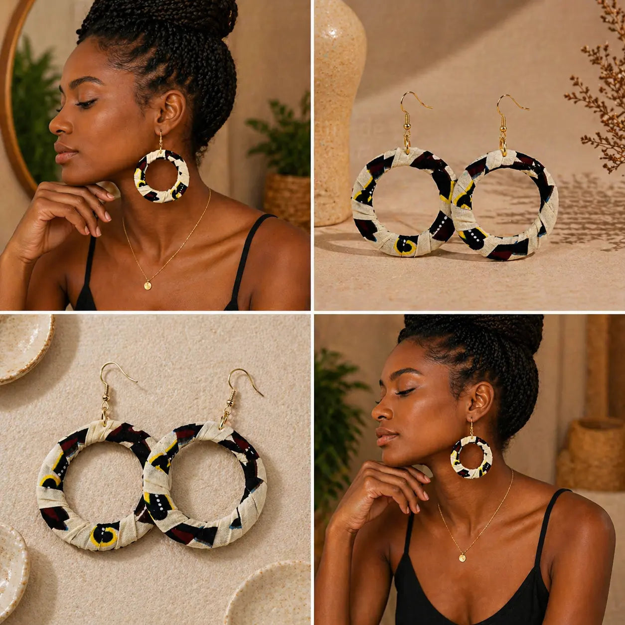 Boucles d’oreilles en wax MELANINE BY MNG