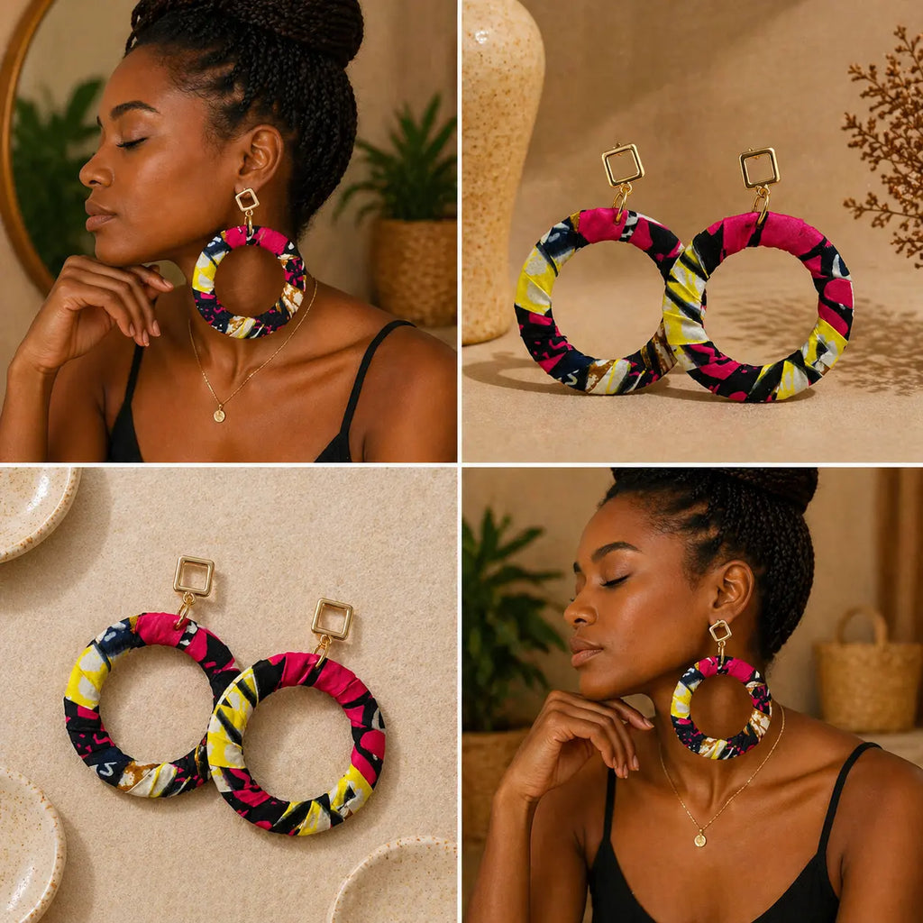 Boucles d’oreilles en wax MELANINE BY MNG