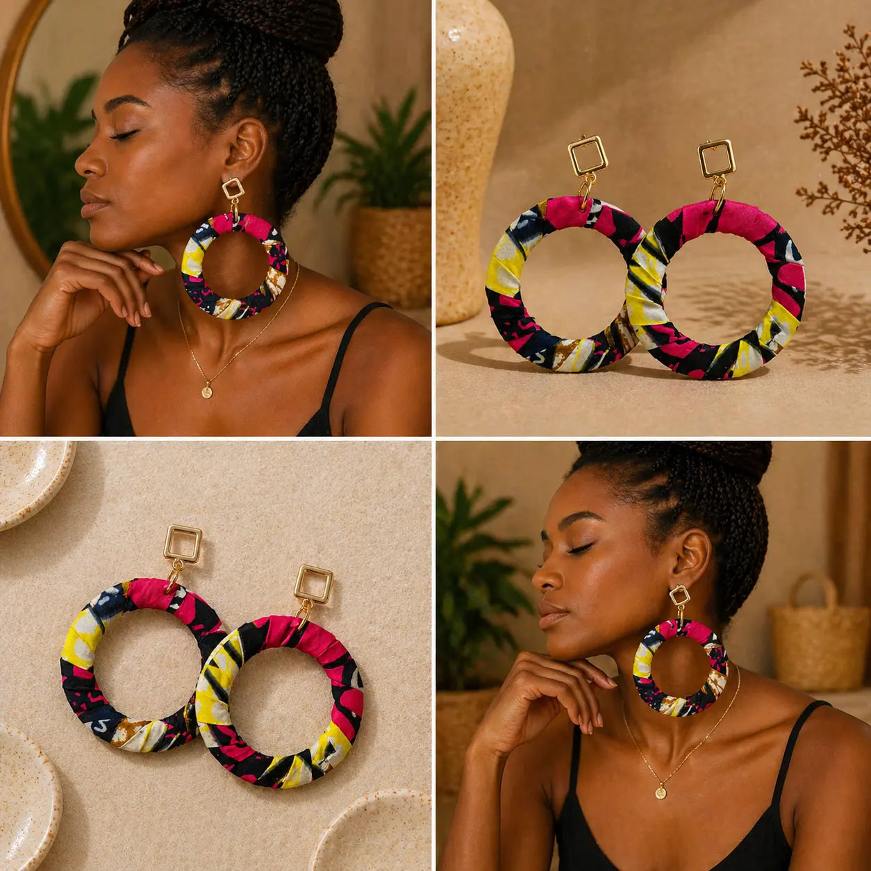 Boucles d’oreilles en wax MELANINE BY MNG