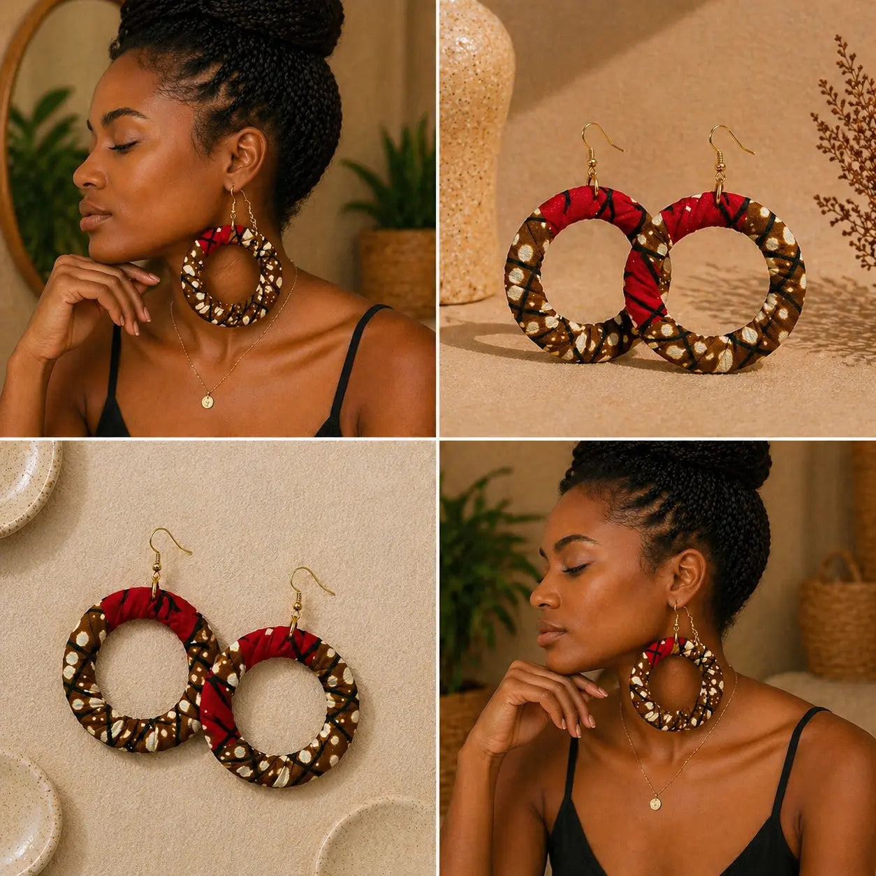 Boucles d’oreilles en wax MELANINE BY MNG
