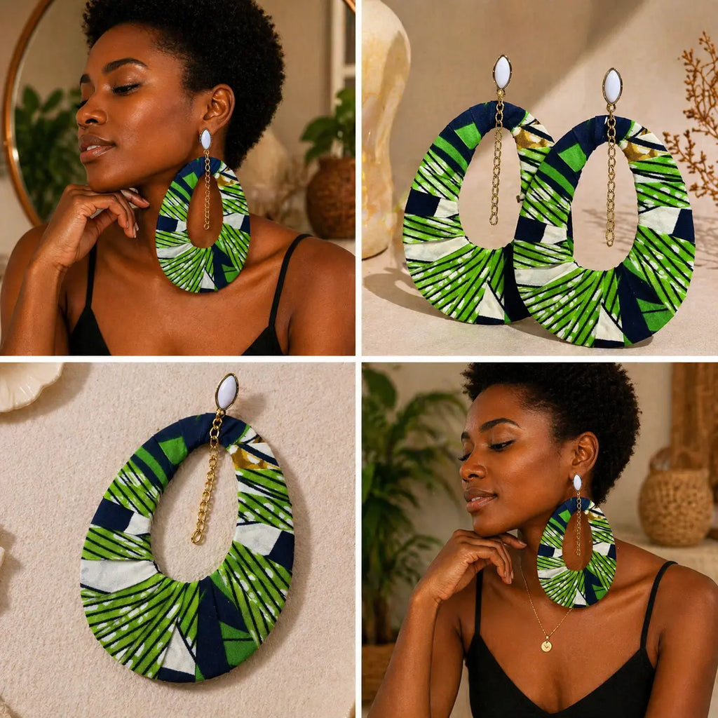 Boucles d’oreilles longues en wax MELANINE BY MNG