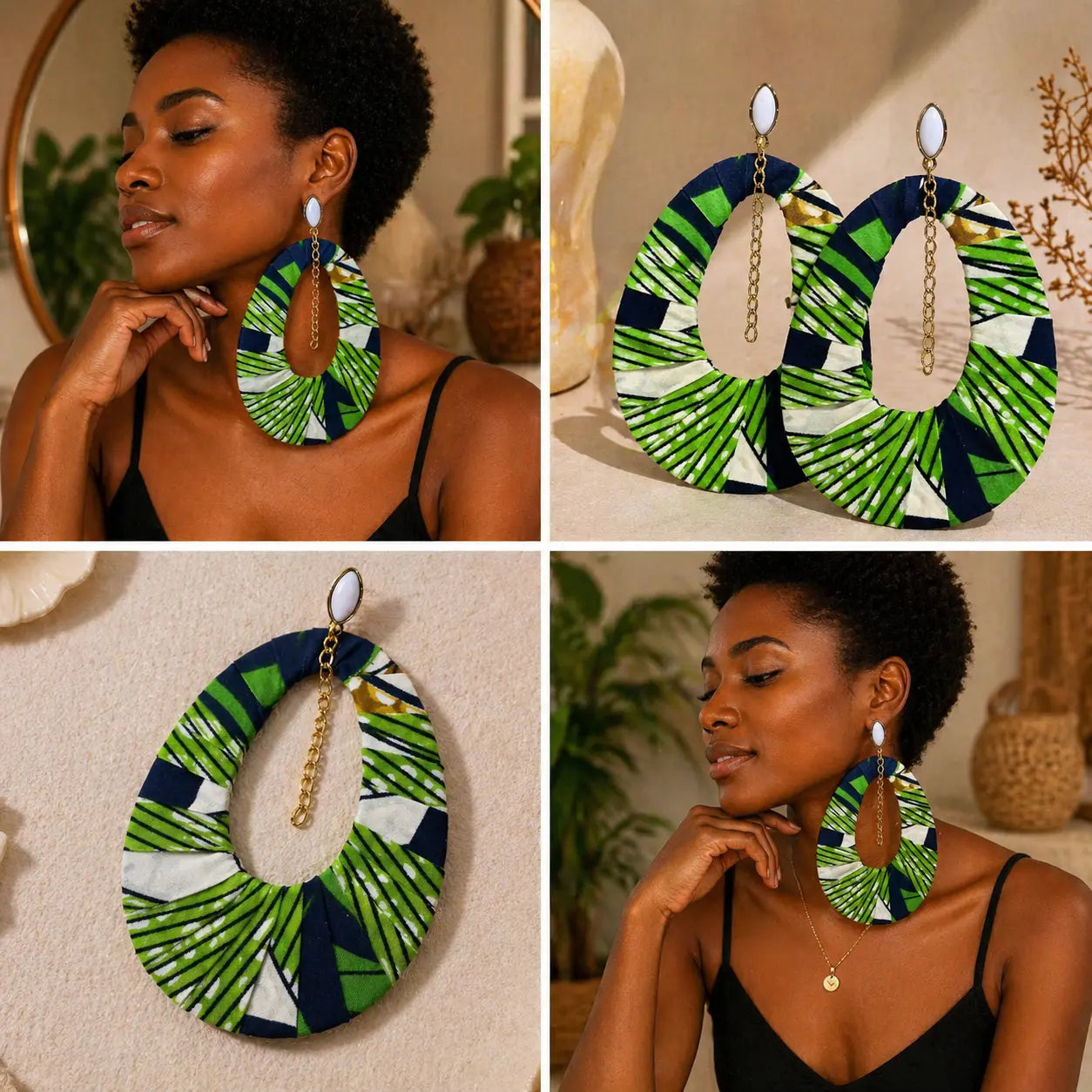 Boucles d’oreilles longues en wax MELANINE BY MNG