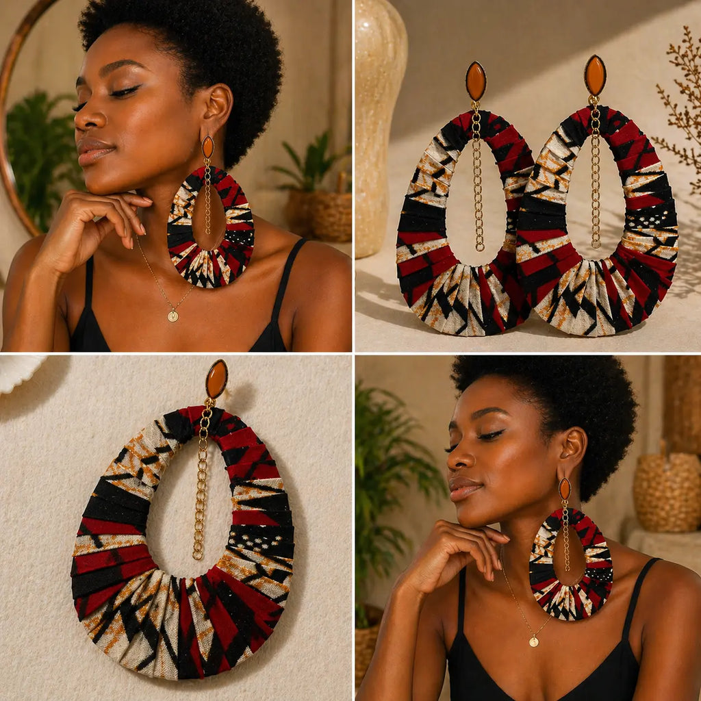 Boucles d’oreilles longues en wax MELANINE BY MNG