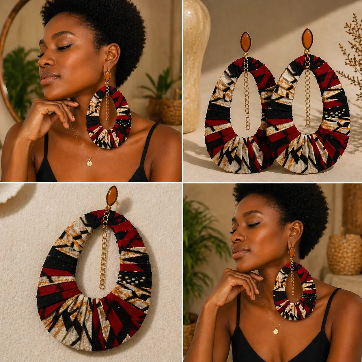 Boucles d’oreilles longues en wax MELANINE BY MNG