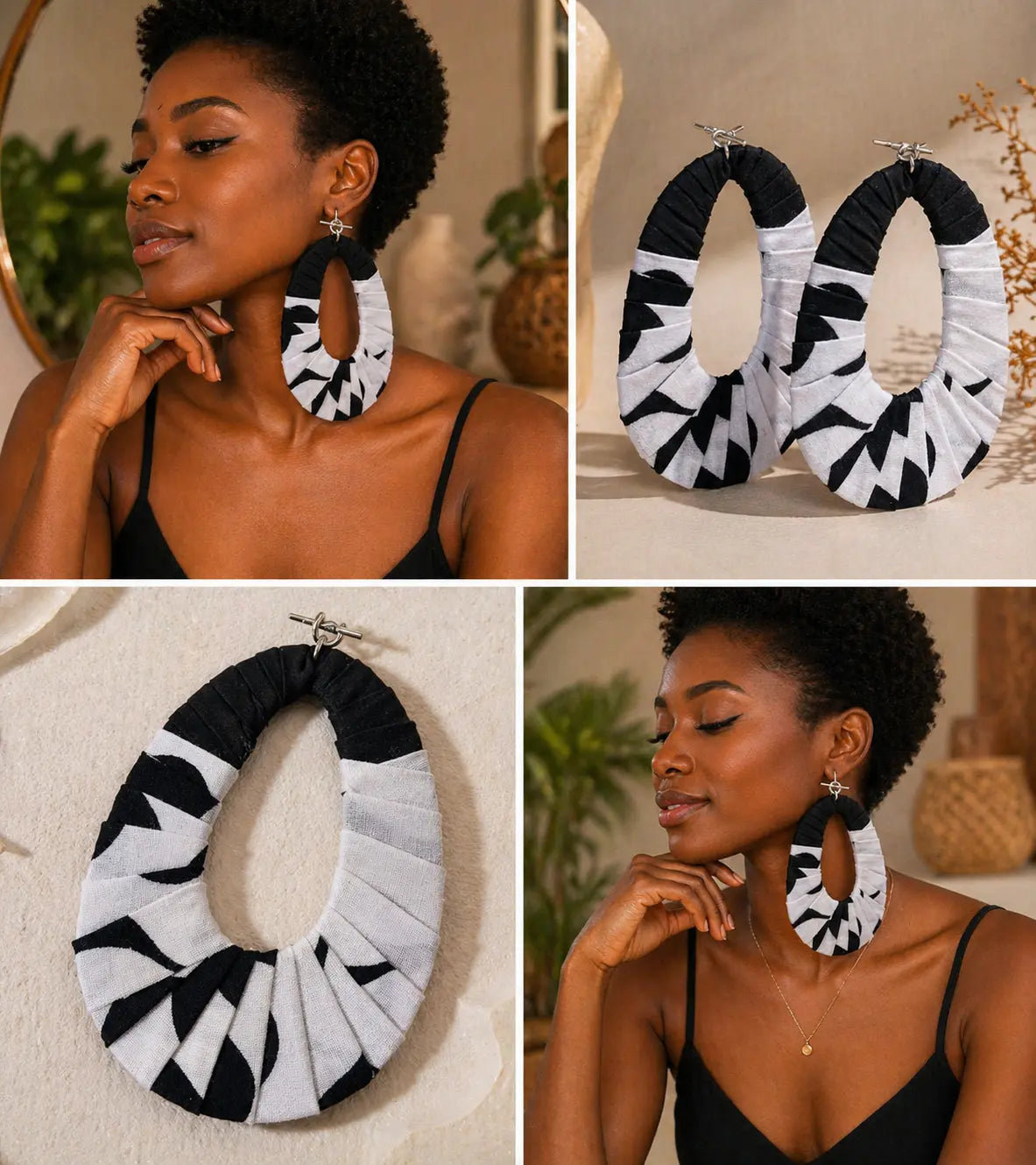Boucles d’oreilles longues en wax MELANINE BY MNG