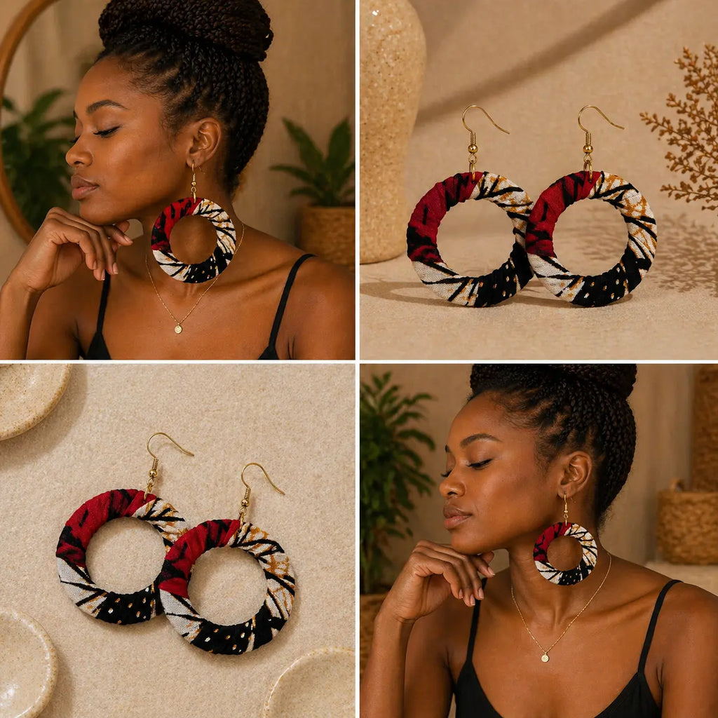Boucles d’oreilles en wax MELANINE BY MNG