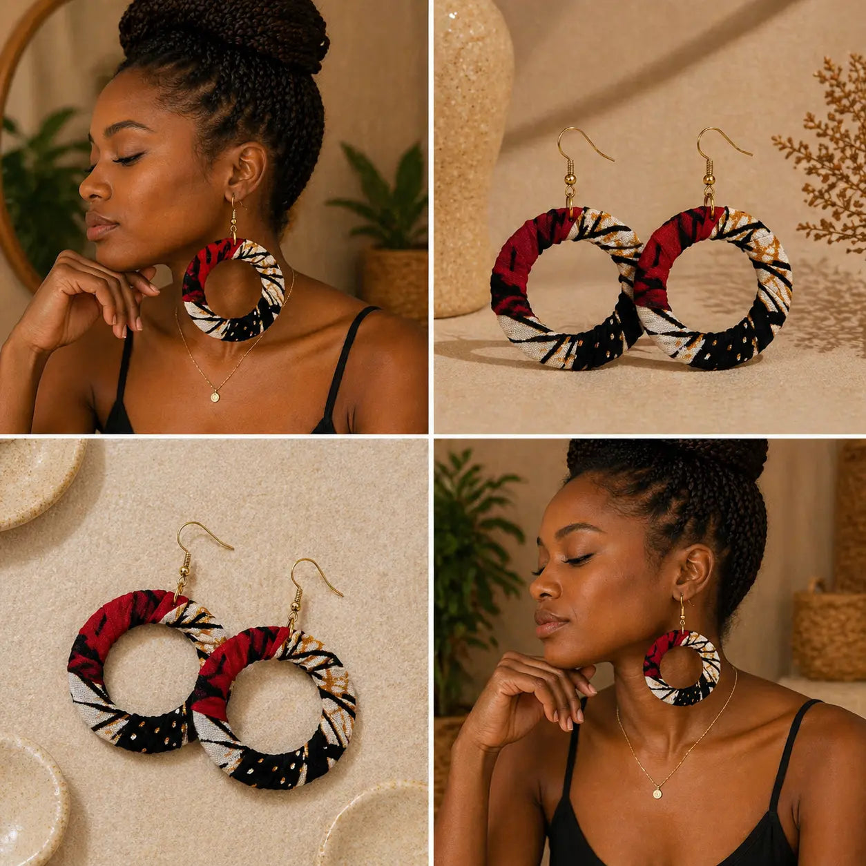 Boucles d’oreilles en wax MELANINE BY MNG
