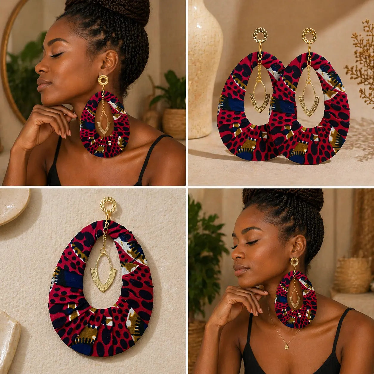 Boucles d’oreilles longues en wax MELANINE BY MNG