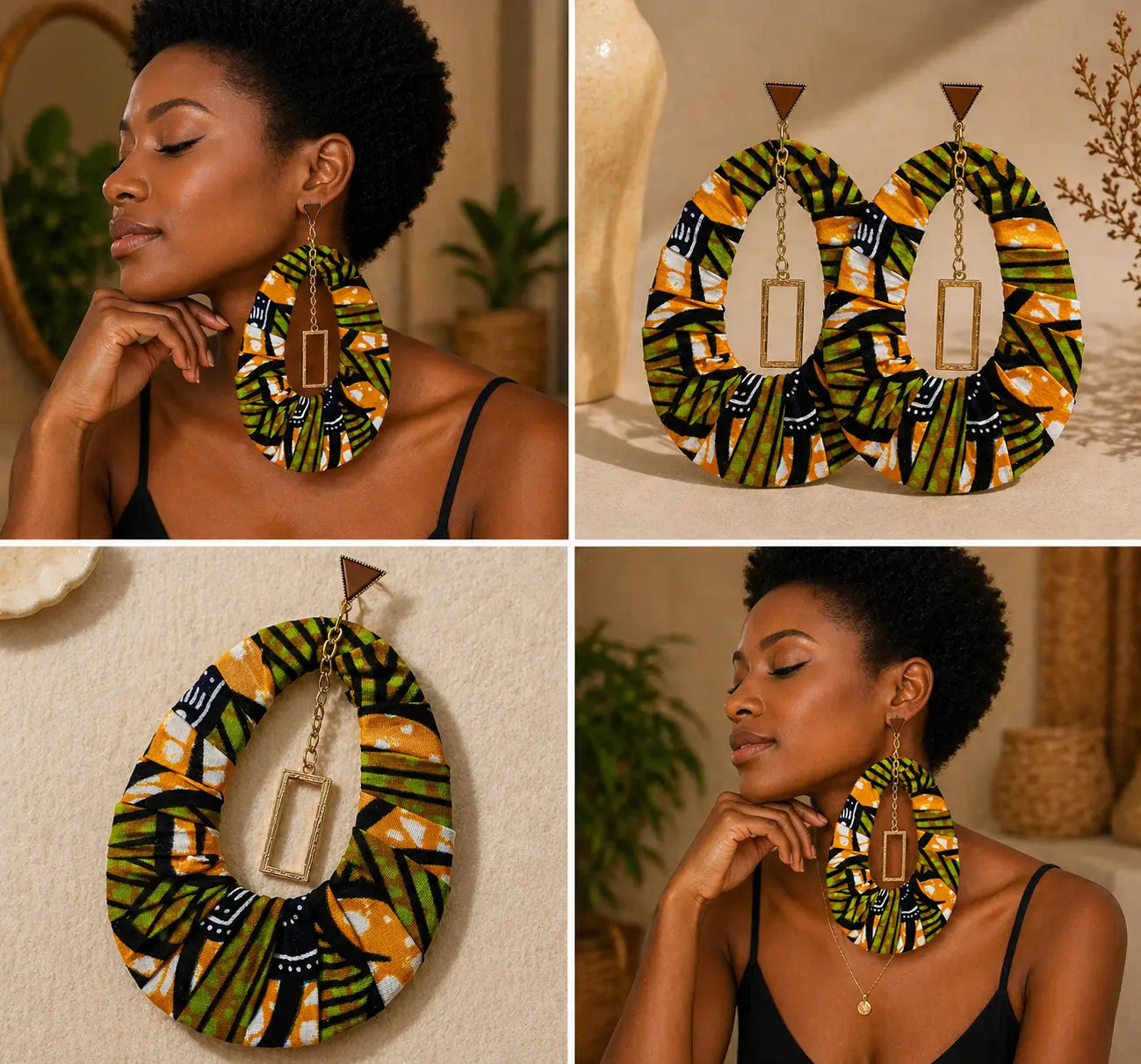 Boucles d’oreilles longues en wax MELANINE BY MNG